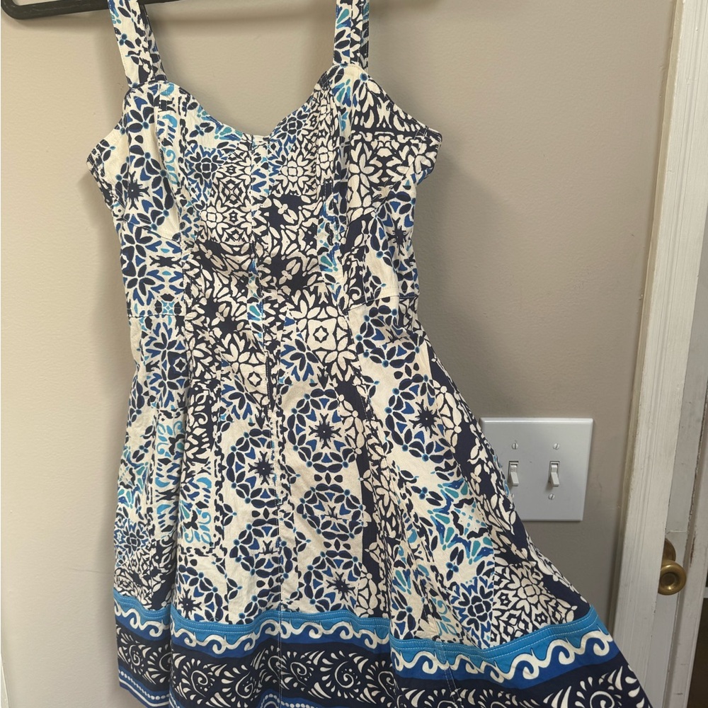 Avec Les Filles Mini Sundress Size 2 💙 Sweetheart Fit & Flare - Picture 3 of 12
